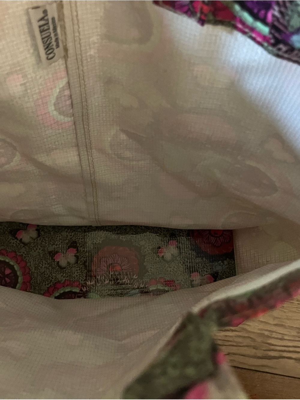 Consuela Green & Pink Butterfly Tote - Picture 4 of 4
